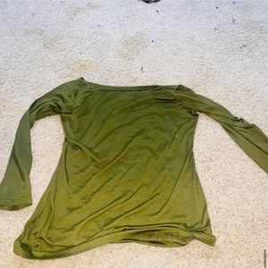 Olive green off the shoulders long sleeve